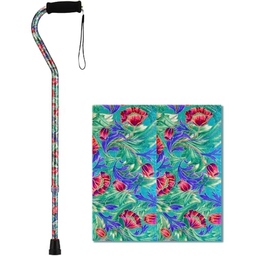 Nova Joy Designer Offset Walking Cane for Seniors - Unisex Adjustable Lightweig…