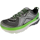 Hoka One One Men Constant Running Sneaker Shoe, Grey/Black/Green Flash, US 10
