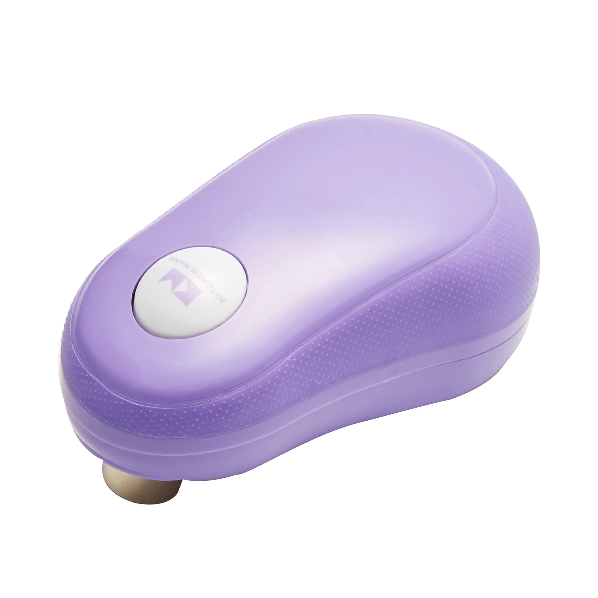 Kitchen Mama One-Touch Can Opener with the Press of a Button - Auto Stop After Work Done, Ergonomic Design, Smooth Cut, Food Safe, Battery Operated, Can Opener, Electric Can Opener (Purple)
