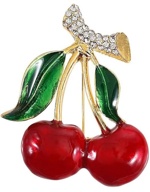 Amazon.com: Cherry Brooch Pin 3D Cute Red Cherry Lapel Brooches