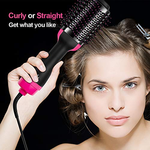 Hair Dryer Brush, One Step Hair Dryer & Volumizer 3-IN-1 Negative Ions with Straightening, Curling, Fast Drying Smooth Frizz and Static Hair Styler