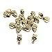 QTMY 50 PCS 4mm Hole Macroporous Metal Skull Spacer Beads for Jewelry Making Supplies in Bulk (Antique Gold)