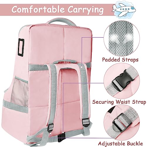 Car Seat Travel Bag, Padded Car Seat Bag for Airplane Travel with Shoulder Straps, Foldable Car