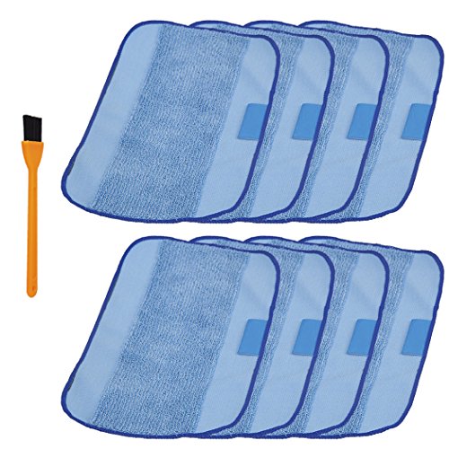 8pcs irobot Braava 380t Microfiber Wet Mopping Cleaning Cloth Pads，Hongfa Replacement for iRobot Braava 380 380t 321 320 Mint 5200C 5200 4200 4205 And 1pcs Free Cleaning Brush