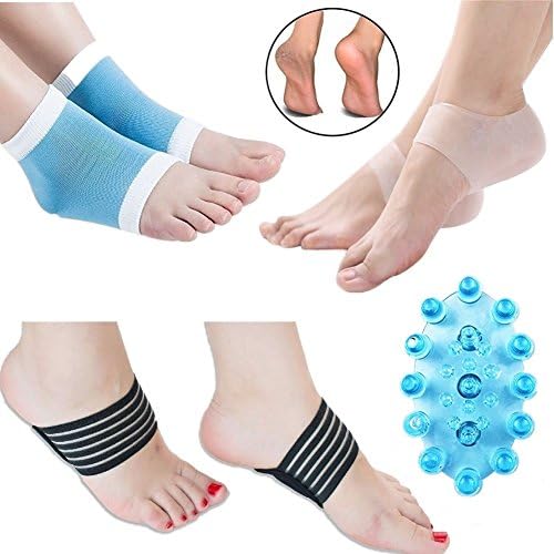 Plantar Fasciitis Compression Ankle Socks Silicone Heel Sleeve Cushioned Arch Support Foot Massager