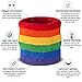 Suddora Striped Wristbands, Wrist Sweatbands for Men & Women, Moisture-Wicking Thick Cotton Bands for Working Out, Gymnastics, Basketball, Tennis, Football, 4-inch Rainbow Bands for Costume, Pair