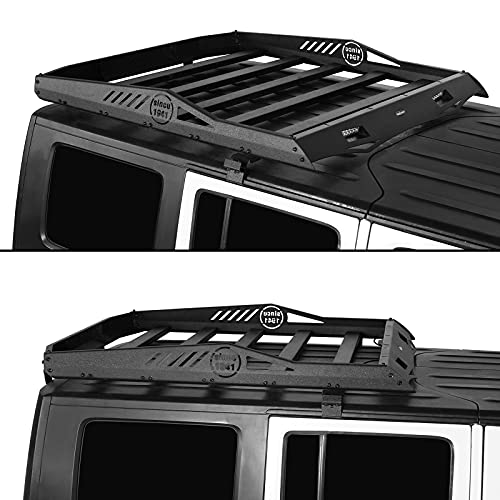 uBox JK Wrangler Roof Rack Cargo Carrier Basket w/Wind Deflector