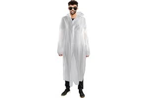 Duxesuk Reusable Raincoat for Adults, Emergency Survival Kit With Hoods And Sleeves, Rain Ponchos