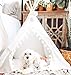 little dove Pet Teepee House Fold Away Pet Tent Furniture Cat Bed with Cushion 28 Inch White Pompomthumb 4