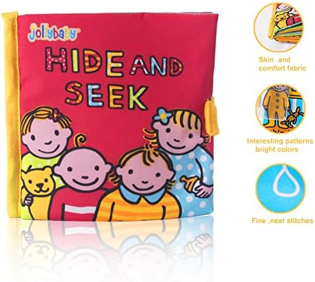 XinXinLe Soft Activity Cloth Book,1 Year Old &amp; Toddler, Touch and Feel Activity with Crinkle Book Toy with Strap for Baby