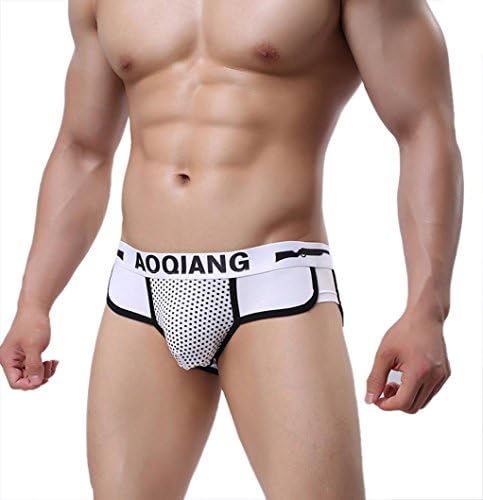SetMei Fashion Men's Boxer Briefs Shorts Soft Cotton Underwear Bulge Pouch Underpants (S, White)
