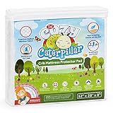 Cozy Caterpillar Crib Mattress Protector Pad | 100% Waterproof Bamboo Crib Mattress Cover/Topper for Baby & Toddler | Hypoallergenic | Eco-Friendly | Washer & Dryer Safe | No Harsh Chemicals