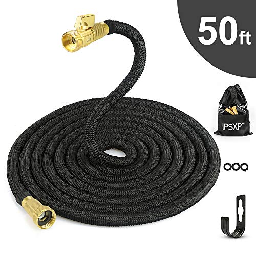 Garden Hose, IPSXP 50ft 15m Expandable Water Hose with Durable Double Latex Core, 3/4 Inch Solid Brass Connector, Best Abrasion Resistance High-Pressure Resistance for Car, Pet, Flower, Plant - Thumbnail 7