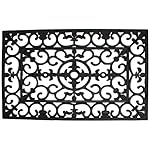 J & M Home Fashions Wrought Iron Natural Rubber Doormat, 24-Inch by 36-Inch