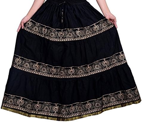 Women's A-Line Skirt (DL3123_Black_Free Size)