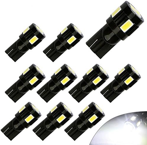 Motorus93 10 X T10 Led Bulbs 194 168 2825 W5W 158 161 175 T10 Wedge Interior Lights,License Plate light, Dome light,Map Courtesy Side light,Marker light,Xenon White