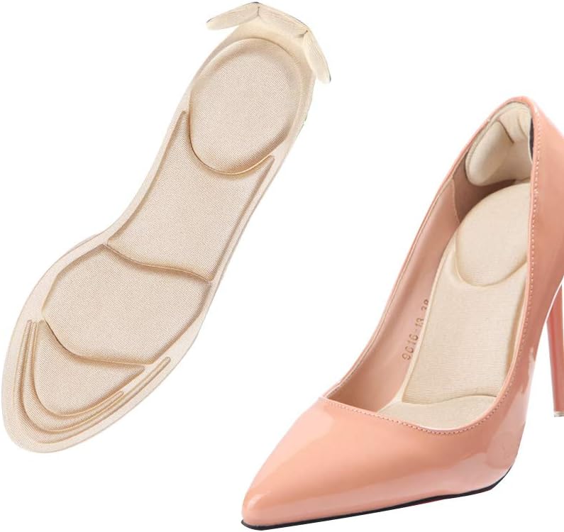 Heel Cushion Inserts for High Heels Pads Insoles Liners for Shoes One Size Up (Brown)
