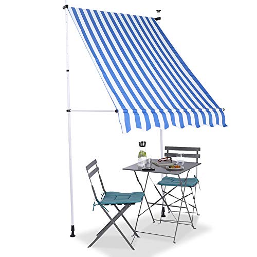 YCSD Manuelles Einziehbares Baldachin-Innenhof Garten-Gehäuse-Fenster-Türmarkise, Sonnenschirm-Klemmer-Markise, Blauer…