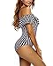 FARYSAYS Women's Stylish Ruffle Off The Shoulder One-Piece Swimwear Swimsuit