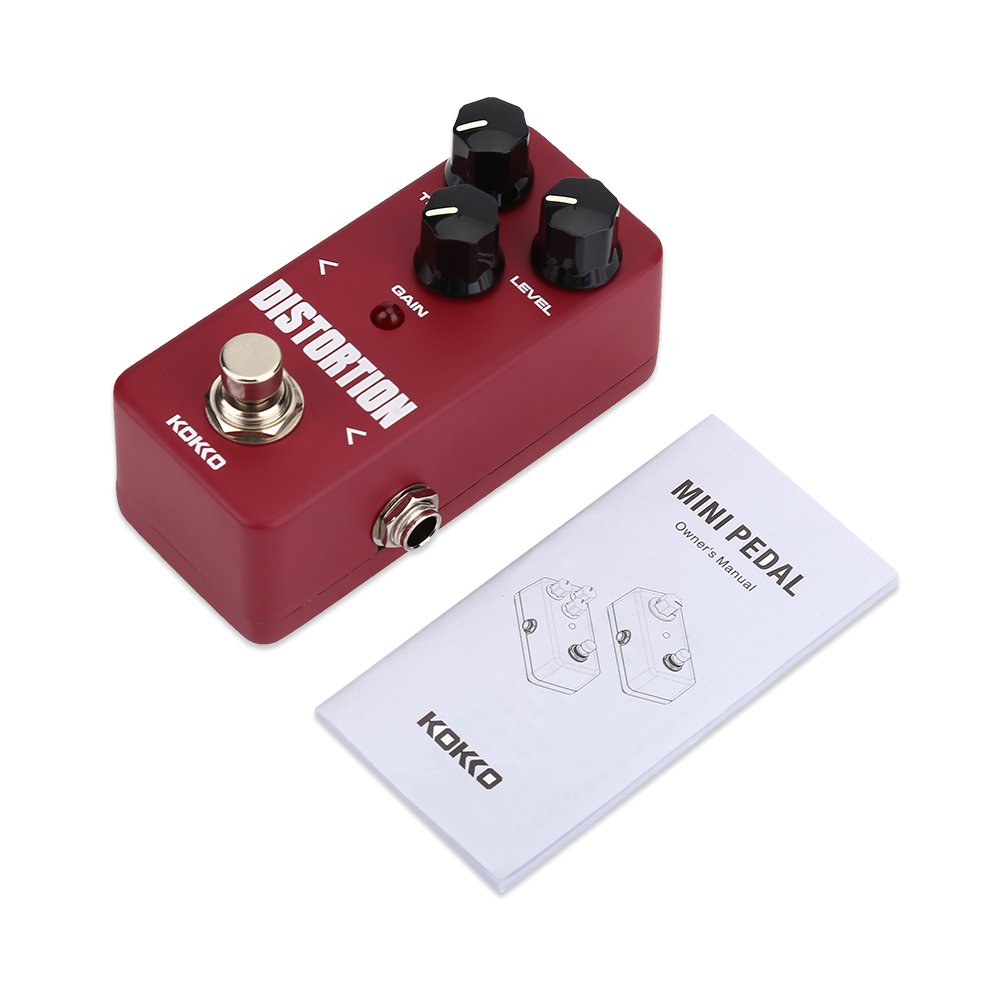 KOKKO FDS-2 Mini Aluminum Alloy Distortion Effect Pedal 6.35mm Jack for Guitars
