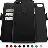 Dreem Fibonacci 2-in-1 Wallet-Case for iPhone 8 & 7, Magnetic Detachable Shock-Proof TPU Slim-Case, Allows Wireless Charging, RFID Protection, 2-Way Stand, Luxury Vegan Leather, Gift-Box - Black