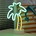 Coconut Palm tree Neon Signs, LED Neon Light Sign with Holder Base For Party Supplies Table Decorations, Seasonal Home Decor Children Kids Gifts (Palm tree with holder)