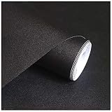 Black Contact Paper, H2MTOOL Removable Self Adhesive Wallpaper Peel and Stick (17.7" x 78.7", Black)