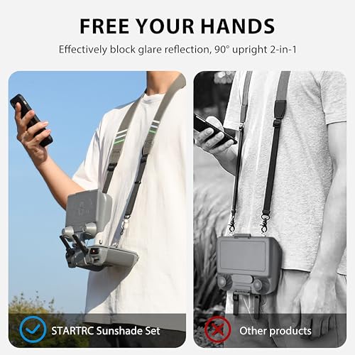 STARTRC Sun Visor with Strap for DJI LITO X1/Mini 5/4/3 pro/Air 3S Accessories, Joystick Screen Protector for DJI RC 2, 3-in-1 Protective Case & Sun Hood Compatible with Mini 5 Pro/Avata 360/RC2 Accessories