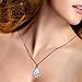 JEWELRIESHOP Super Bling Bling Classic Design Cubic Zirconia CZ Pear Shape Tear Drop Pendant Necklace