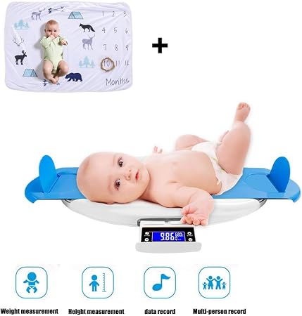 Hbiao Pese Bebe Electronique Pese Bebe Multifonction Affichage A Led De Precision A Fonctions Reservees La Balance De Pesage Possede Des Fonctions D Exfoliation Bleu Amazon Fr Cuisine Maison