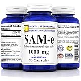 Mental Refreshment: SAM-e 1000mg per Serving - 90 Capsules Best Value, S-AdenosyL-Methionine Disulfate Tosylate (1 Bottle)