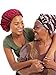 2 Pieces Large Satin Cap Double Layer Bonnet Night Sleeping Hat for Women, 2 Colors (Color Set 1)
