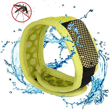 Mosquito Repellent Bracelet - Ideal Pest Control for Camping Hiking Fishing Hunting, 100% Natural Oil Safe and Lightweight for Adults & Kids - Waterproof Wristband & Insect Protection (Light Green)