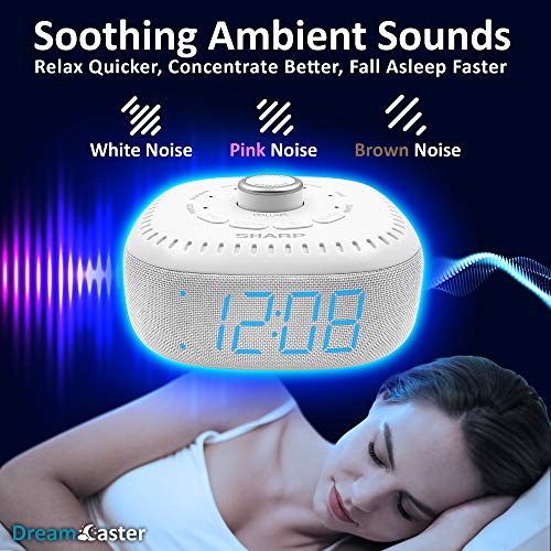 SHARP Sound Machine Alarm Clock with Bluetooth Speaker, 6 High Fidelity