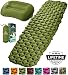 HiHiker Camping Sleeping Pad + Inflatable Travel Pillow - Ultralight Backpacking Air Mattress w/Compact Carrying Bag -Sleeping Mat for Hiking Traveling & Outdoor Activities (Green) primary