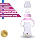 Baby Care's Baby Bottle Set with Feeding Handles – Anti-Colic Baby Bottle 3-Pack – Non-Drip, Dishwasher Safe, BPA-Free Bottles – 9 Ounce Bottles + FREE BONUS Pacifier by Baby Care (Pink)