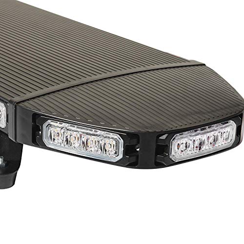 Cozyel 41" 96 LED Emergency Warning Light Traffic Advisor Light bar Security Vehicle Roof Top Strobe Light Bar with Magnetic Base for Construction Truck Tow Amber White