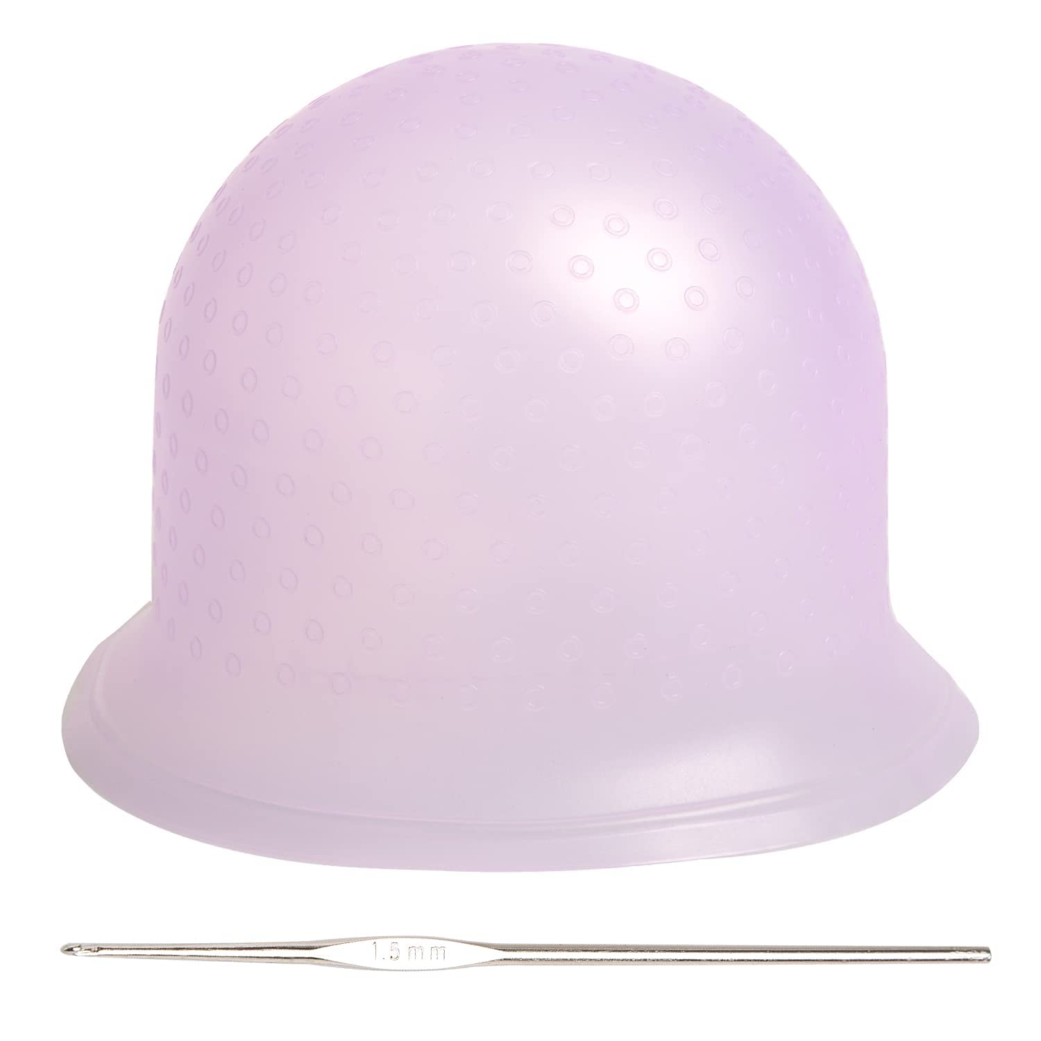 NAUZE 1 PCS Silicone Highlight Cap Frosting Coloring Hat Professional Reusable Highlighting Caps for Dyeing Hair Hairdressing (Pink)