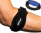 2-Pack Tennis Elbow Brace with Compression Pad Elbow Brace by Sketon Support for Tendonitis Tennis Elbow and Golfer's Elbow Pain with E-Book Color Red or Blue - FDA Approved