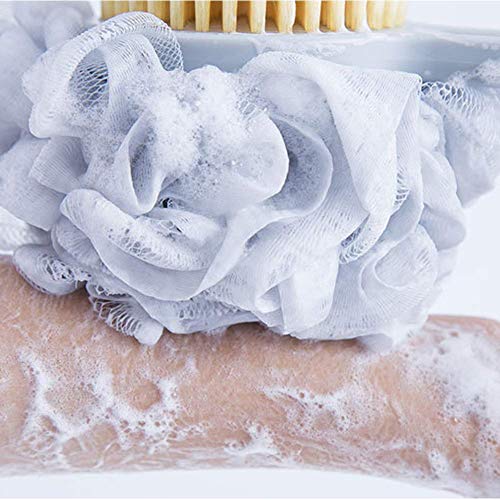 Bath Shower Brush Loofah Sponge Soft & Strength Bristles,Long Handle Back Scrubber,Removes Dead Skin,Helps Cellulite,Blood Circulation & Exfoliation,Wet or Dry Brushing Men and Women(Coffee)