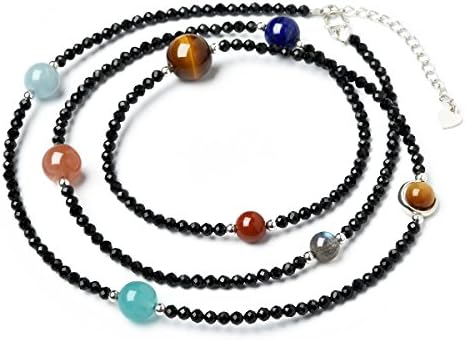 Jan Dee Women Black Spinel Natural Multilayer Solar System Crystals Bracelet …