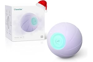 Cheerble Smart Interactive Dog Toy, Wicked Ball PE, Automatic Moving Bouncing Rotating Ball, Active Rolling Ball for Mediuma nd Large Dogs, Peppy Pet Ball with Lights, Dog Birthday Gift (Purple)