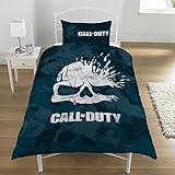 Call of Duty Broken Skull Camo Reversible UK Single / US Twin Duvet Cover with Matching Pillow Case Bedding Set
