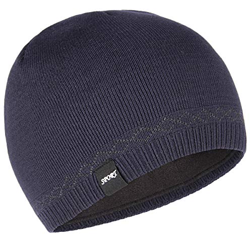 OMECHY Mens Watch Hat Winter Warm Knitting Hats Plain Cuffed Toboggan Beanie Skull Cap Navy
