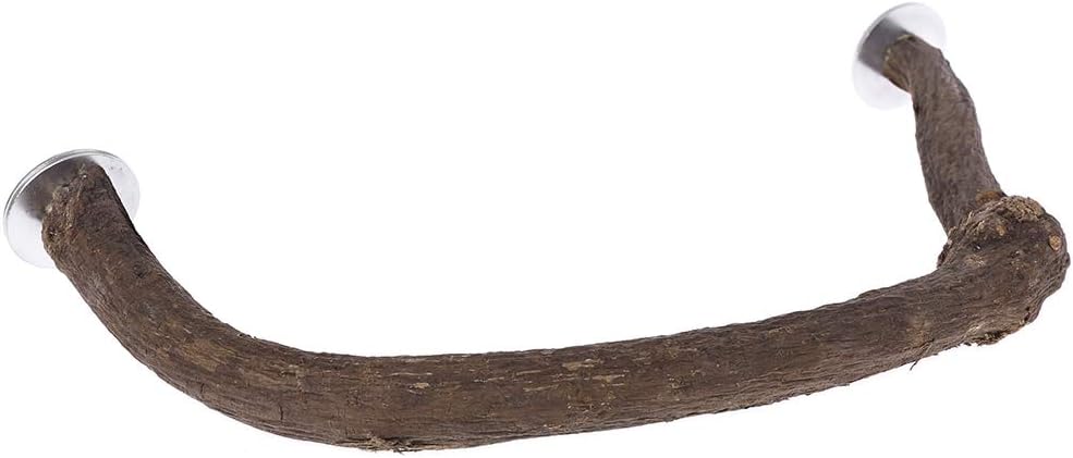 shaoyanger Natural Wooden Bird Perch U Shape Stand Pet Parrot Foot Grinding Bird Cage Accessories (S)