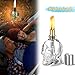LANMU Molded Glass Table Torch, Outdoor Patio Garden Torch, DIY Skeleton Tabletop Decor, Skull Torch for Party/ Halloween/ Thanksgiving/ Christmas