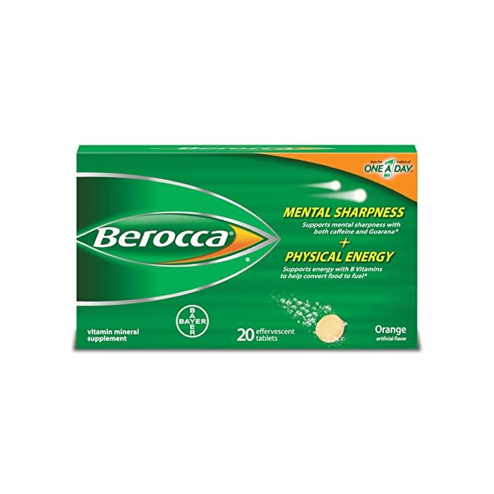 Berocca Energy Vitamin Supplement for Mental Sharpness and Physical Energy Support, Orange Flavor, Effervescent Tablets…