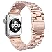 Arteck 38mm Stainless Steel Strap Wrist Metal Apple Watch Band Replacement w/ Metal Clasp for iWatch Apple Watch All Models 38mm (Rose)