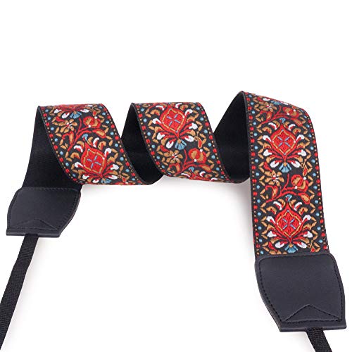 Wolven Vintage Jacquard Weave Camera Neck Shoulder Strap Belt Compatible for All DSLR/SLR/Digital Camera (DC)/Instant Camera/Polaroid etc, Red Classic Floral - Thumbnail 3