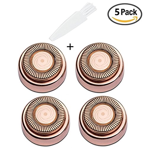Facial Hair Remover Replacement Heads (Rose Gold) for Your Electric or Battery Flawless Good Finishing and Well Touch for Lip, Chin, Cheeks and Sideburns As Seen On TV 18K Gold-Plated Blades 4 Count